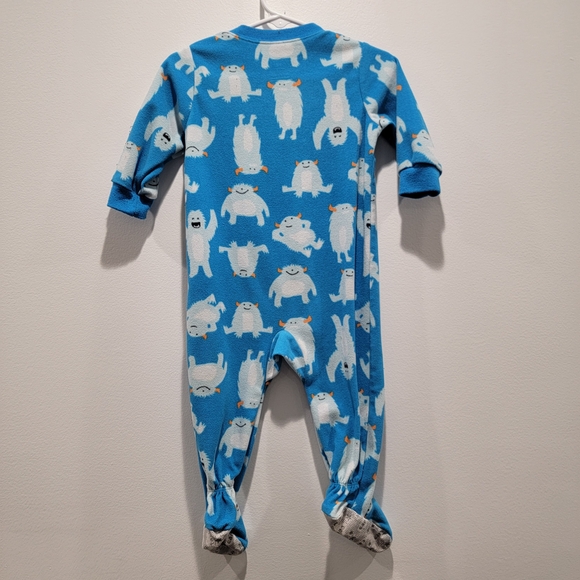 Carter's Blue Monster Print Footie - Picture 3 of 4